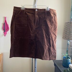 J. Jill Chocolate Brown Corduroy Skirt